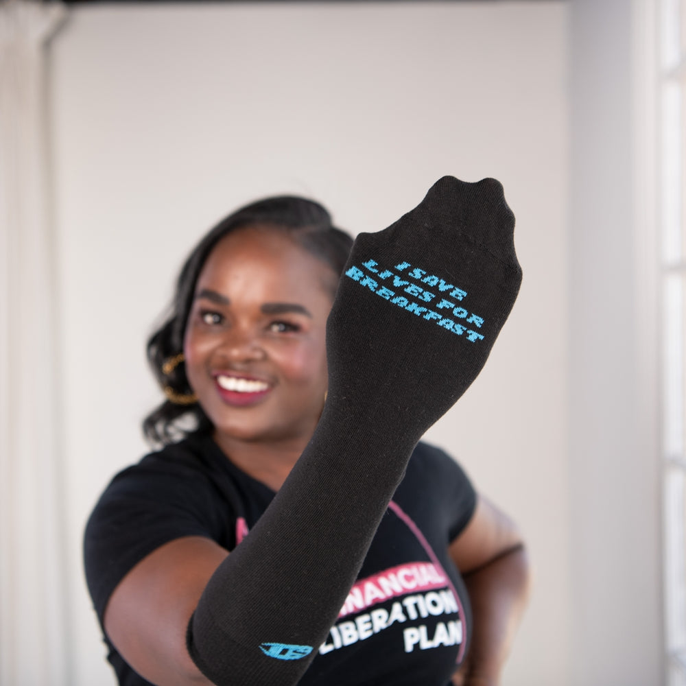 "I Save Lives for Breakfast" Socks