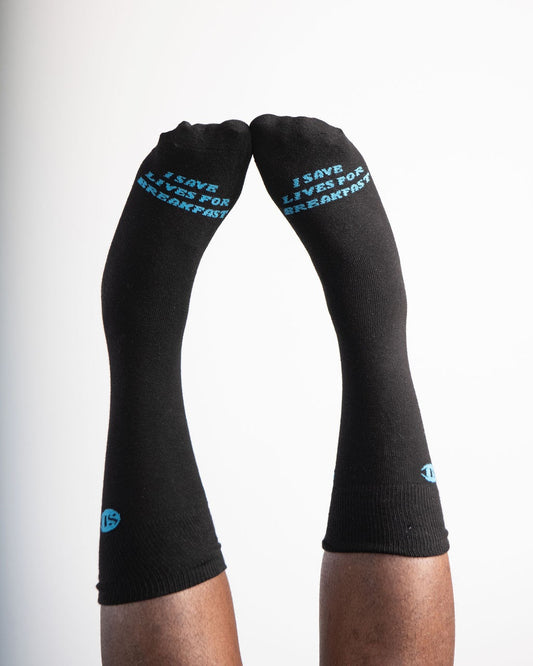 "I Save Lives for Breakfast" socks (Crew)